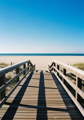 Fototapeta premium Boardwalk to beach on sunny day