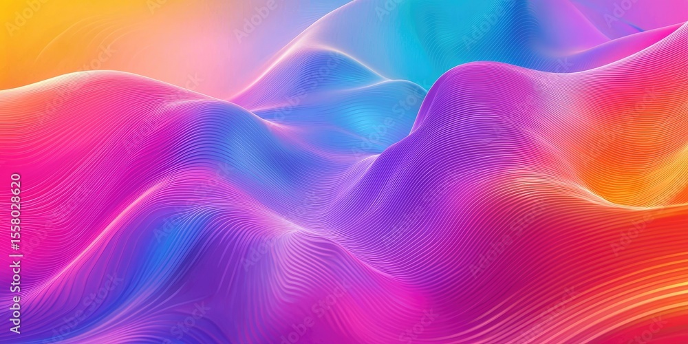 Fototapete A vibrant gradient background where bold colors fade into one another, resulting in a lively and dynamic abstract design.