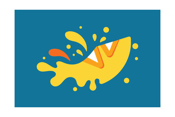 Sliced Fruit with Splash Vector Art Design in CMYK Colors