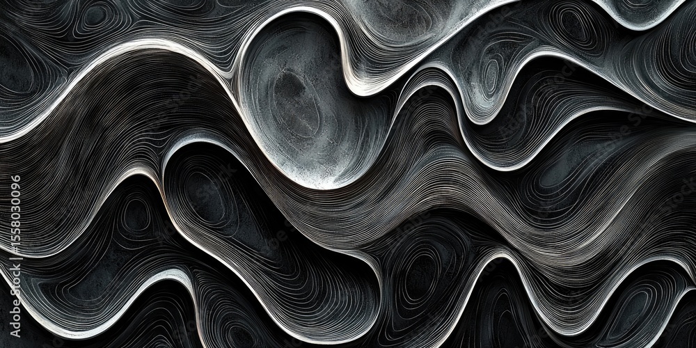 Poster Abstract image showcasing hand-drawn geometric patterns with a freeform, artisanal quality, merging intricate lines and organic shapes in a harmonious design that capture