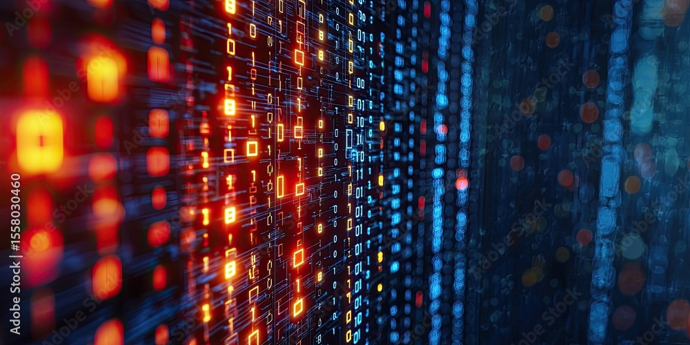 Fototapete encrypted data visualizations showcasing smooth transitions and sharp details, perfect for cybersecurity and data protection scenes.