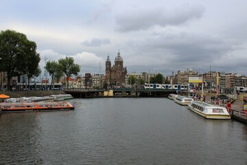Fototapeta premium view of the city of amsterdam