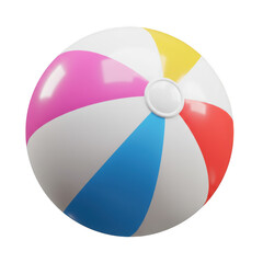 Obraz premium Colorful beach ball with white center isolated on transparent background