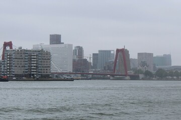 Fototapeta premium City in the Netherlands with river and bridge 