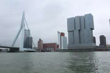 Poster Rotterdam the Netherlands skyline with Erasmusbrug