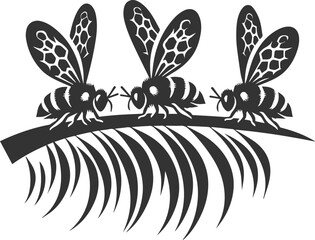 Vector of a insect silhouette black illustration drawing