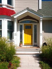 stylish front door of an american house