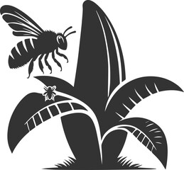 Vector of a insect silhouette black illustration drawing