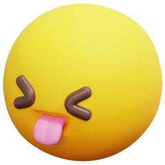 3D Playful Tongue Out Emoji Icon
