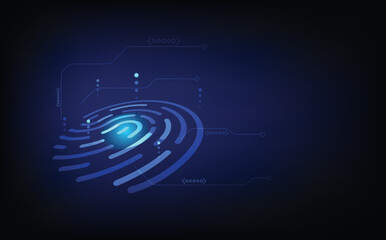 Futuristic fingerprint authentication system background with biometric scan pattern, digital identity access, cyber security interface, and abstract technology design for encryption, privacy.