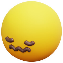 3D Uncomfortable Face Emoji Icon