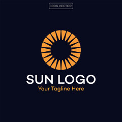 logo design sun modern simple illustration