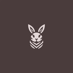 Abstract rabbit head logo in simple and modern design.