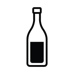 Wine Bottle Icon Outline Vector Illustration