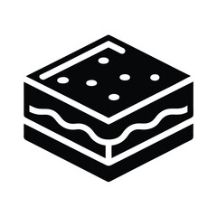 Brownie Icon Outline Vector Illustration