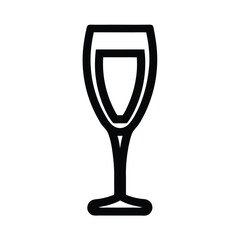 Champagne Glass Icon Outline Vector Illustration