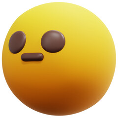 3D Expressionless Face Emoji Icon
