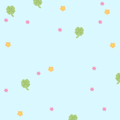 Illustration of flowers on pastel blue background for wallpaper, backdrop, floral print, spring and summer, fabric, garment, textile, duvet, pyjamas, paper design, book cover, nature, garden