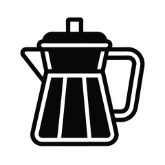 Obraz premium Coffee Pot Icon Outline Vector Illustration