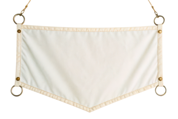 Blank white canvas banner for custom signs and logos isolated with transparent background