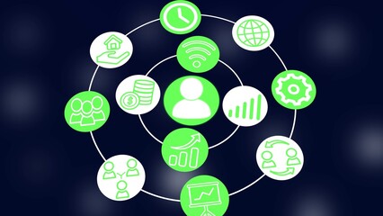 Business, technology, internet and network concept illustration.