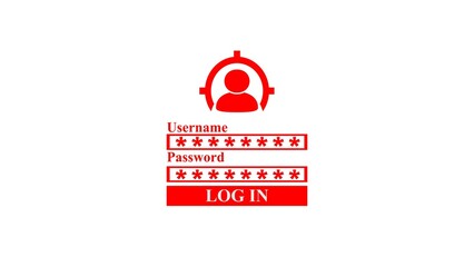 illustration of Typing user name and password,log in to your account on white background.