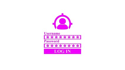illustration of Typing user name and password,log in to your account on white background.