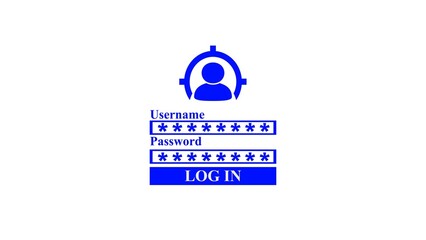 illustration of Typing user name and password,log in to your account on white background.
