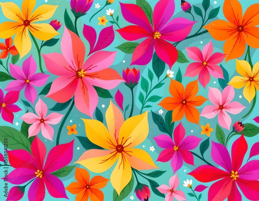 Poster the image displays an abstract digital art piece with a vibrant color palette featuring shades of pi