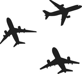 airplanes flying in formation against a white background
