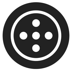 black and white button