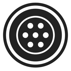 black and white button