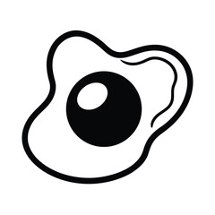 Fried Egg Icon Outline Vector Illustration