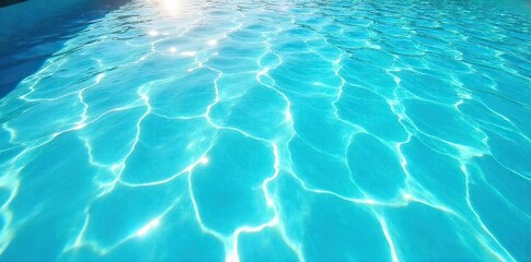 Obraz premium Sparkling Turquoise Pool Water Beckons Relaxation on a Sunny Summer Day Perfect for Travel, Vacation, and Holiday Imagery