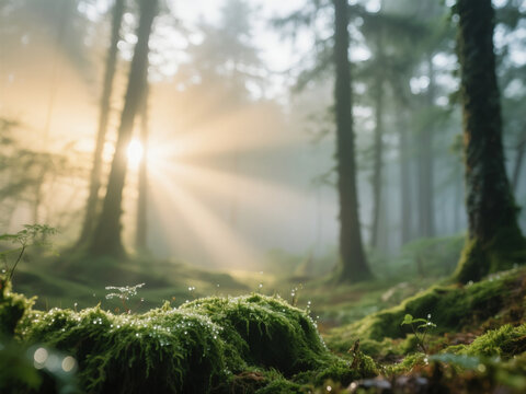 morning in the forest - Powered by Adobe