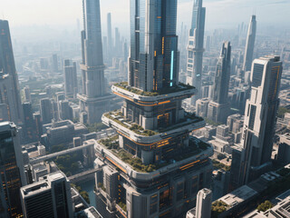 skyscraper, vertical_city, aerial_view, density, mega_structure