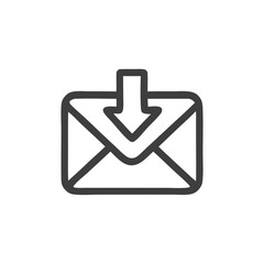 Email response icon for downloading messages. Suitable for email platforms, communication apps, customer service websites, and technologyrelated designs.