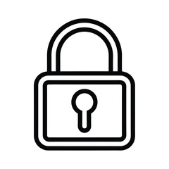 Lock Icon Outline Vector Illustration