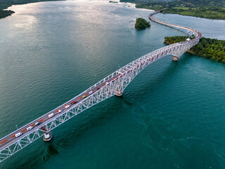 Bird’s-Eye View of San Juanico Bridge Spanning the Strait