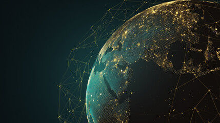 Abstract business Financial charts show a significant increase in profits in the stock market.This is driven by higher interest rates and continued growth. In the innovation world network of financial