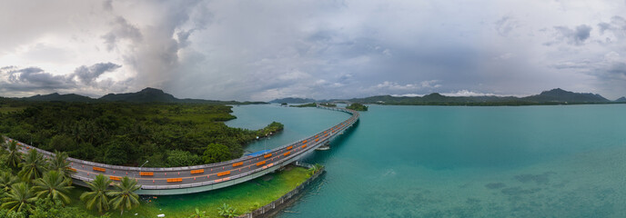 Clear View of San Juanico Bridge Across San Juanico Strait
