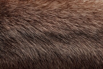 Close-up view of dark brown animal fur, showing texture and individual hairs