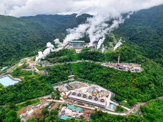 Green renewable energy. Geothermal power plants in Ormoc Leyte Philippines. 