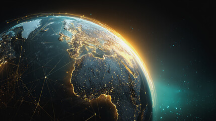 background network points Earth's surface wave background Abstract digital wave background information technology background The background is the background. gradient wave digital wave ban