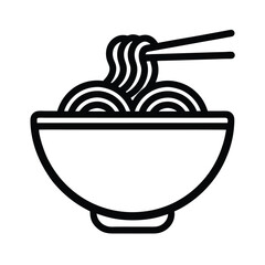 Noodles Icon Outline Vector Illustration