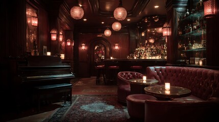 Elegant jazz club interior