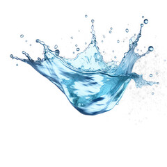 A blue liquid splashing against a transparent background