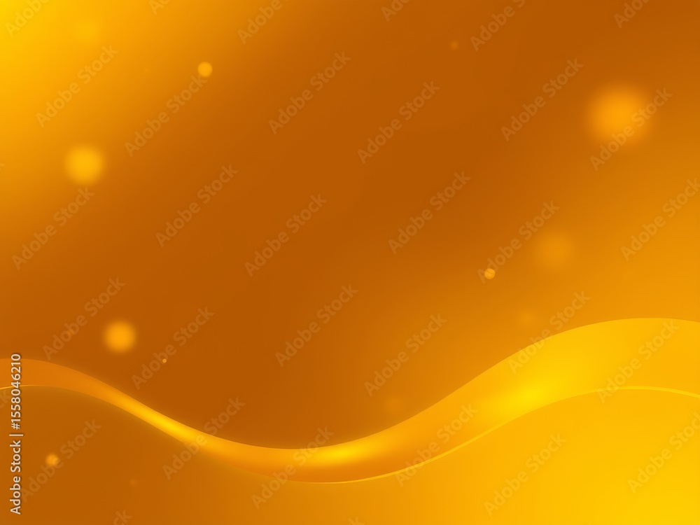 Poster abstract golden background with a wave and blurred light spots creating a soft and warm atmosphere