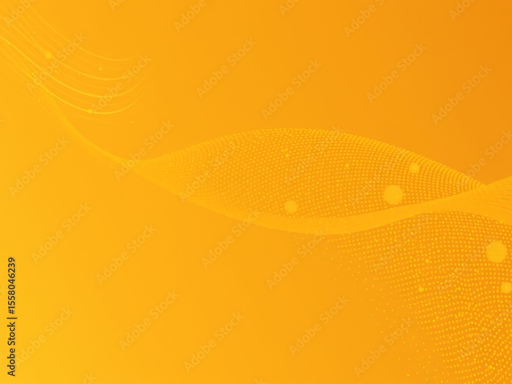 Poster a vibrant golden yellow background with subtle wave patterns and scattered light bokeh effect detail
