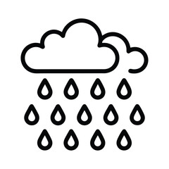 Rain Icon Outline Vector Illustration